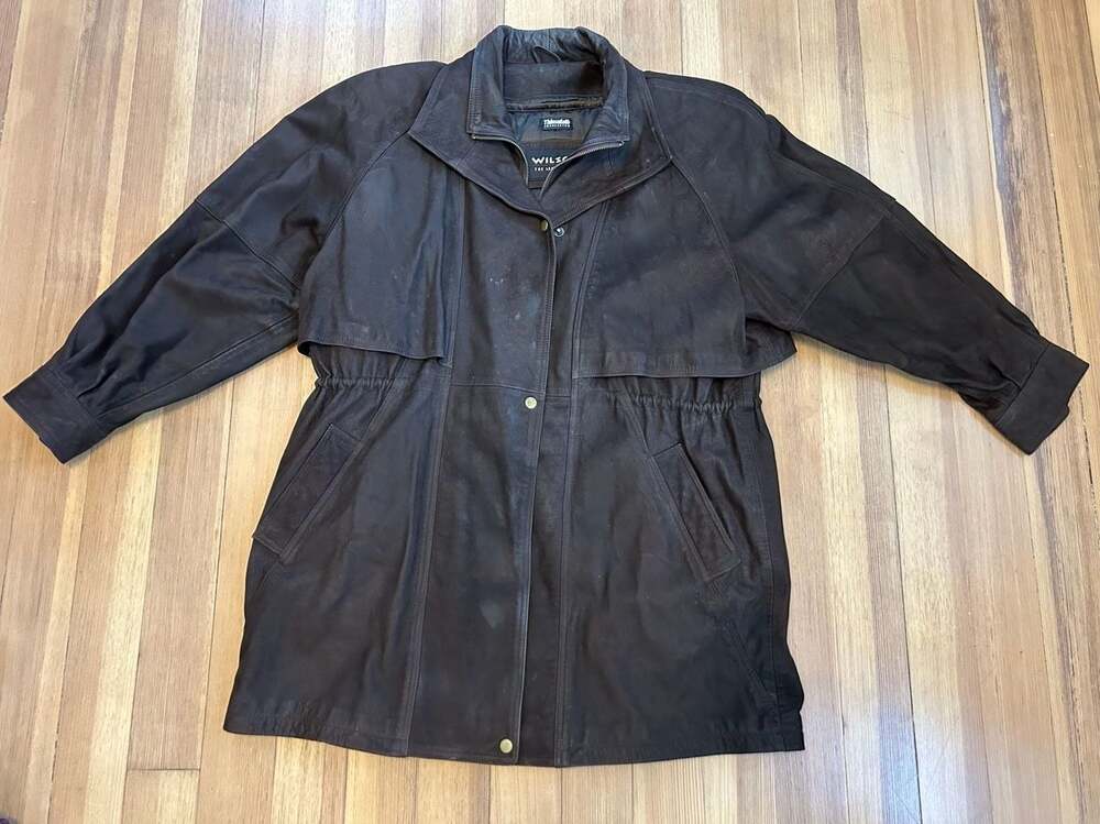 Wilsons Leather Experts Brown Suede Leather Jacket with Thinsulate Insulation XL